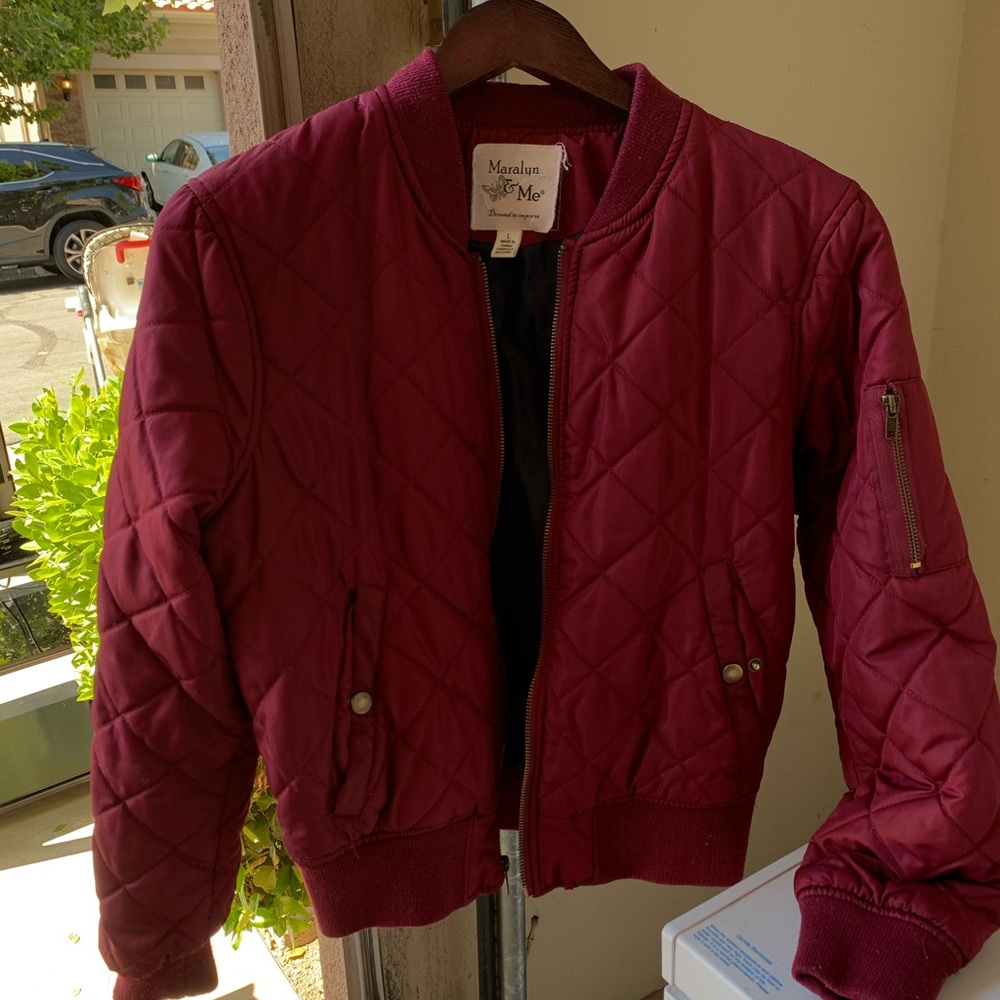 burgundy jacket